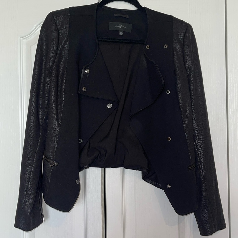 7 For All Mankind Black Snakeskin Jacket size XS